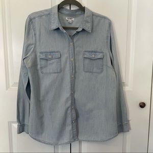 Old Navy light denim washed button down shirt